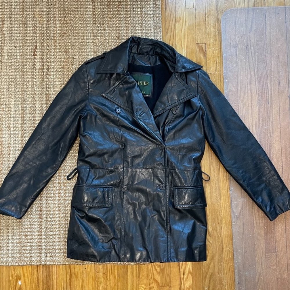 Authentic Leather Danier Short Trench Coat
